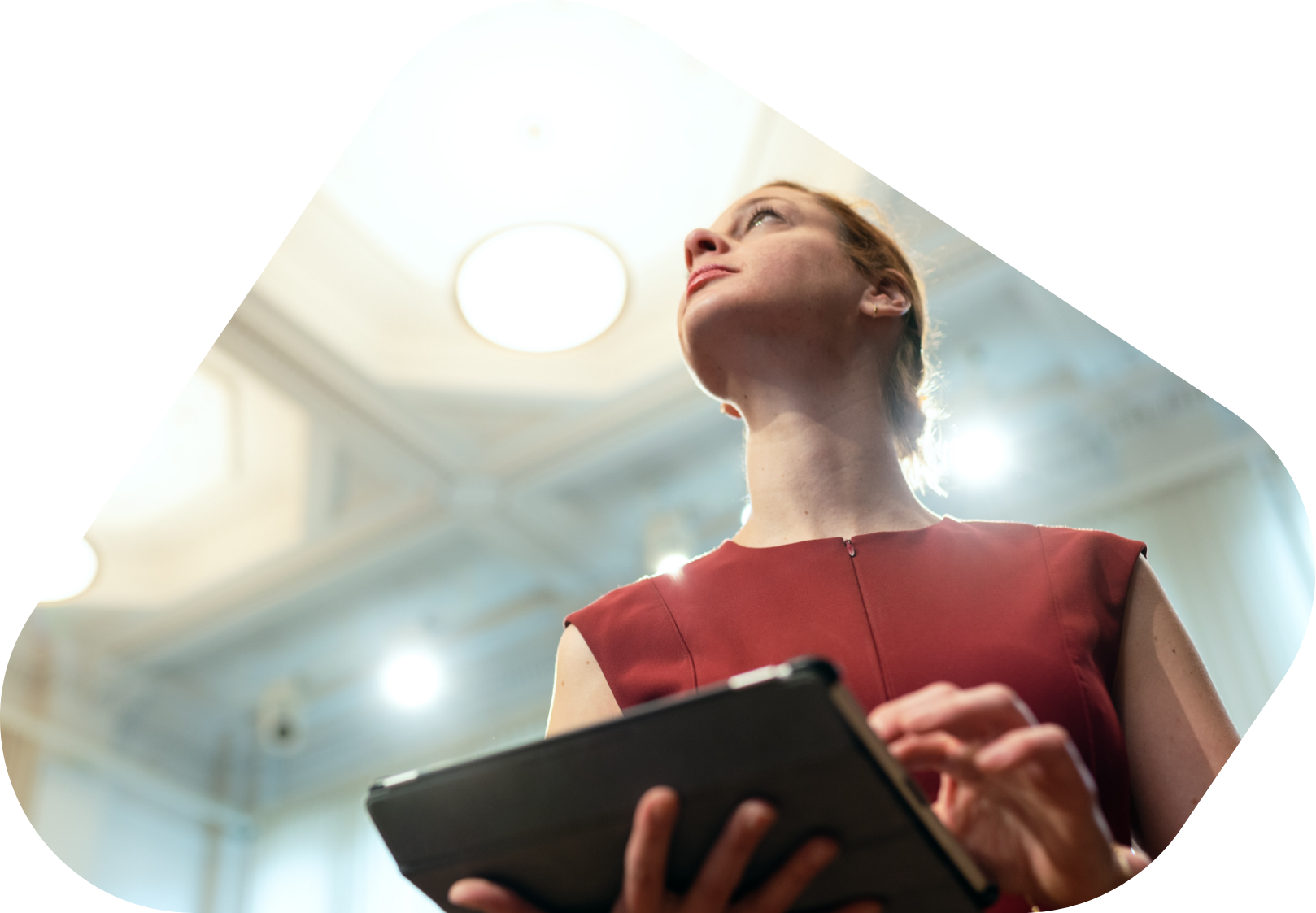 Woman using an iPad